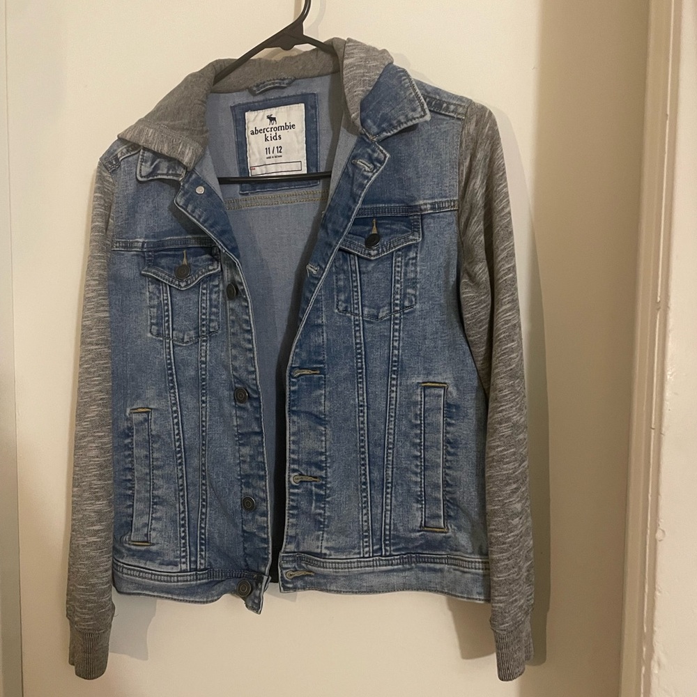 Abercrombie kids Jean jacket with hood